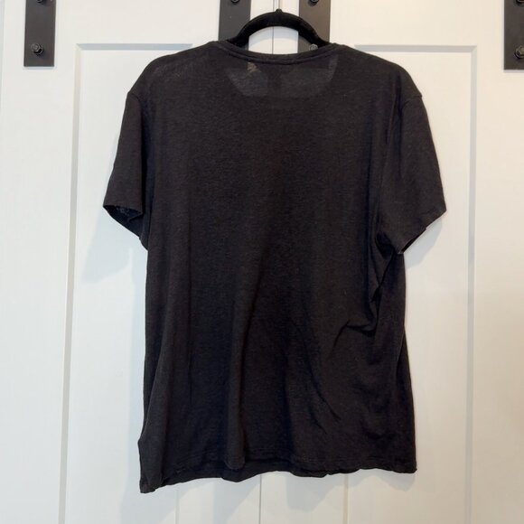 Athleta Getaway Tee Women’s L Black Linen Tencel Short Sleeve Crew Neck Top - Picture 3 of 10